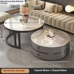 Modern Round Coffee Tables Metal Nordic Glam Minimalist Coffee Tables Simple Decor Mesa Auxiliar Salon Living Room Furniture - Image 9