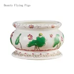 Chinese Creative Relief Ceramic Lotus Buddha Supplies Offering Water Cups, Incense Burners, Vases, Fruit Plates and Ornaments - Image 5