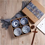 Japanese Colour Kitchen Utensils Porcelain Ceramic Bowl With Box Tableware Set - Image 7