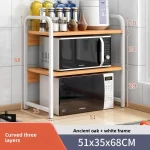 Kitchen Storage Rack Countertop Spice Oven Microwave Shelf Desktop Organizer Accessories European Style 3 Layers No Drilling - Image 19