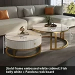 Round Unique Coffee Tables Waterproof Modern Simple Metal Coffee Tables Aesthetic Organizer Muebles De La Sala Home Decoration - Image 49