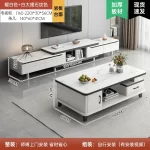 Modern LED TV Stand for Televisions Up Coffee Table Glass Shelves and Drawer Gaming Entertainment Center with Multiple Cabinet - Image 16