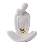 Yoga couple ceramic ornament Couple Figurines Ceramic Statue Hugging Lovers Tabletop Ornament White porcelain Decoration Crafts - Image 5