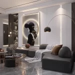 Modern Minimalist Living Room Decoration Paintingled Light Mural Luxurious Floor Painting Sofa Background Wall Hanging Painting - Image 5