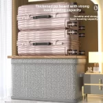 Clothes Storage Box Household Large-capacity Wardrobe Snacks Toys Layered Finishing Artifact Folding Storage Box Basket with Lid - Image 4