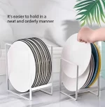 1pc Sleek Metal Dish Rack Set, Space-Saving Tiered Shelf Organizer, Plate & Utensil Holder, Pull-Out Design, Kitchen Storage - Image 6