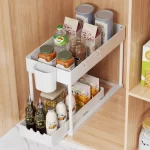 2Pcs 2-Tier Sliding Cabinet Organizer, Pull-Out Under Sink Rack, Double-Layer Shelf for Kitchen and Bathroom Storage - Image 6