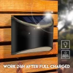 Solar LED Light Outdoor Wall Lamp IP65 Waterproof Solar Powered Sconce Lights for Garden Fence Stair Step Patio Yard Decoration