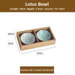 Wooden Tea Cooking Tray Utensils Nine Grids Hot Pot Restaurant Sauce Dish Fruit Platter Four  Grids Ceramic Dishware - Image 21