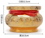 Ceramic Ruyi Doubles Ear Stove Indoor, temple, offering ornaments Double sided pattern sand gold incense burner - Image 26