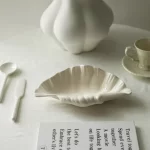 Shell Plate Cream Retro Ceramic Plate Fruit Snack Plate Dinner Tray Dish Set Jewelry Storage Dish Tableware Gift - Image 2