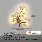Luxury Gold Ginkgo Leaf Wall Sconce Modern LED Wall Lamp Creative Flower Wall Light Fixture for Bedroom Living Room Home Decor - Image 7