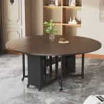 Round Simple Desk Classic European Elegant Cozy Dining Table Italian Design Tavolo Di Pranzo Allungabile Dining Room Furniture - Image 7