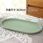 4Pcs Plastic Coffee Tray, Oval Food Serving Plate with Smooth Surface for Household Dessert Anti-fall Tray Afternoon Tea - Image 7