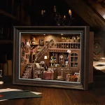 Book Nook Kit Secret Attic DIY 3D Wooden Puzzle Bookshelf Insert Dollhouse Model Bookend Building Home Decoration  Photo Frame - Image 3