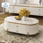 Modern Decorative Coffee Tables Luxury Decor Metal Minimalist Coffee Tables Unique Oval Stolik Kawowy Living Room Furniture