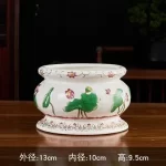Chinese Creative Relief Ceramic Lotus Buddha Supplies Offering Water Cups, Incense Burners, Vases, Fruit Plates and Ornaments - Image 12