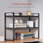 Shelf Desktop Storage  Bookshelf Student Desk Shelves Racks Office Computer Desk Tiered Cabinet Home Storage Holders Organizer - Image 2
