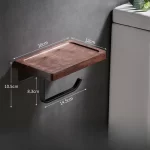 Black Walnut Toilet Paper Holder Wood PaperTowel Rack Bathroom Storage Rack Roll Tissue Holders Wooden Wall Hanging Paper Shelf - Image 8