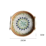 Rattan Tray Plates Afternoon Tea Tray for Serving Food Trays to Serve Food Plate Snack Dish Dessert Fruit Dry Sweets Cake Home - Image 28