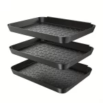 3 Multi-Purpose Trays, Set of Multi-Purpose Trays for Shoes, Boots, Plants And Pet Feed, Plastic Shoe and Boot Tray Storage Tray