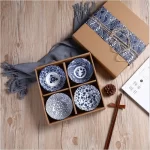 Japanese Colour Kitchen Utensils Porcelain Ceramic Bowl With Box Tableware Set - Image 5