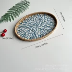 Rattan Basket HandWoven Fruit Storage Breakfast Severing Tray Drinks Snack Coffee Platters Bread Plate Home Tableware Organizer - Image 17
