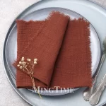 20pcs 32x32cm Cotton Gauze Table Napkins Bohemian Wedding Decor Vintage Western Style Bridal Party Dinner Cloth Accessories - Image 14