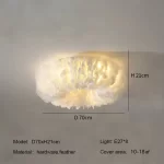 Modern Feather Led Ceiling Lamps Nordic Romantic Warm Bedroom Ceiling Lights Home Lighting Living Room Decor Lamp Luster Fixture - Image 8