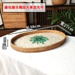 Rattan Basket HandWoven Fruit Storage Breakfast Severing Tray Drinks Snack Coffee Platters Bread Plate Home Tableware Organizer - Image 10