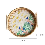 Rattan Tray Plates Afternoon Tea Tray for Serving Food Trays to Serve Food Plate Snack Dish Dessert Fruit Dry Sweets Cake Home - Image 14