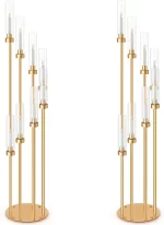 Floor Candelabra 8 Arms 54 Inch Tall Metal Candle Holders  for Table Candle Holder with Acrylic Lampshade