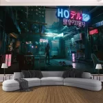 Cyberpunk Future Steam City Home Tapestry Art Wall Hanging Psychedelic Galaxy Hippie Retro Anime  Background Decoration - Image 16