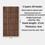 Solid Wood Wall Mounted Coat Racks Clothes Hanging Door Multilayer Coat Racks Hooks Piano Key Clothing Hanger Entrance Bedroom - Image 11