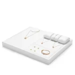 Oirlv Jewelry Display Tray White Ring Earring Display Jewelry Tray Leather Jewelry Trays Bangle Bracelet Necklace Display Trays - Image 2
