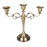 3/5 Arms Metal Candelabra Candlestick Stand Vintage Golden Candle Holder for 2025 Christmas Wedding Event Party Table Decoration - Image 11