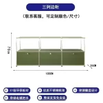 Sideboard Storage Cabinets Modular Combination Metal Frame for Living Room Office Drawers Customizable Large Storage Olive Green - Image 11