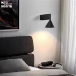 Modern Aluminum Wall Sconce with Cone Shade, Brushed Silver & Matt Black Wall Light for Bedroom Living Room Hotel，3-Colors Dim - Image 3