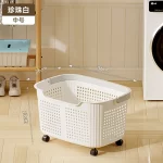 Laundry Hamper With Wheels And Lid Large Capacity Clothes Basket For Bathroom Storage Organizer For Family Kids Dorm Gift - Image 10
