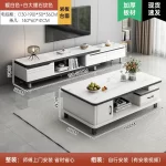 Modern LED TV Stand for Televisions Up Coffee Table Glass Shelves and Drawer Gaming Entertainment Center with Multiple Cabinet - Image 10