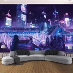 Cyberpunk Future Steam City Home Tapestry Art Wall Hanging Psychedelic Galaxy Hippie Retro Anime  Background Decoration - Image 13