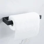 Adhesive Paper Towel Holder Kitchen Organizer Black Stainless Steel Wc Accessories Bathroom Storage Tissue Hanger Towel Shelves - Image 5