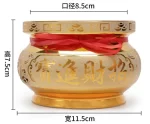 Ceramic Ruyi Doubles Ear Stove Indoor, temple, offering ornaments Double sided pattern sand gold incense burner - Image 27