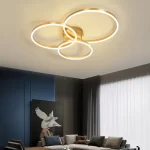 Restaurant Nordic Multi-Ring Metal LED Ceiling Lights Minimalist Grand Home Decor Living Room Bedroom Office Ceiling Chandeliers - Image 4