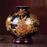 New Chinese Style Vase Jingdezhen Yellow Crystal Glaze Flower Vase Home Decor Handmade Shining Famille Rose Vases - Image 12