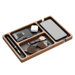 Wooden office desktop storage box Solid wood partition glasses storage box Mobile phone headphones debris storage box - Image 4