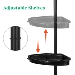 Corner Shower Caddy with Tension Pole 4-Tier Adjustable Shelves Bathroom Storage Organizer with Rubber Pad,101.6 - 122 Inch H - Image 3