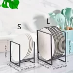 1pc Sleek Metal Dish Rack Set, Space-Saving Tiered Shelf Organizer, Plate & Utensil Holder, Pull-Out Design, Kitchen Storage - Image 4