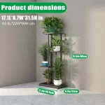 4-Tier Metal Plant Stand for Indoor Outdoor Use, Corner Shelf for Garden Balcony Living Room Patio - Image 6