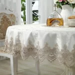 European Style Round Tablecloth, Elegant Lace Tablecloth, Dining Table Cloth, Kitchen Table Cover, Decorative Towel - Image 4